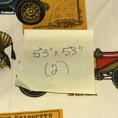 4 Panels VTG Automobile Mercedes Ford 1900s Drapery Curtains Fabric 53” Long