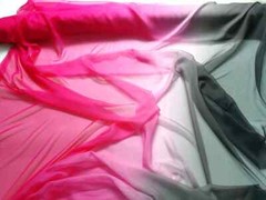 58” Wide By Yard Thin Ombre Chiffon Fabric Dancing Material Pink Black Gradient