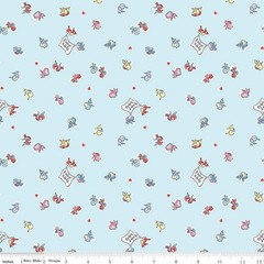 Fat Quarter Riley Blake “Love Notes” Songbirds Sky Blue Quilt Cotton