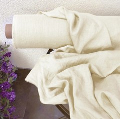 100% Organic Cotton Fabric By Yard Ivory Off-White Soft Sewing Material Clothing