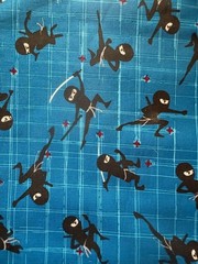 2014 Riley Blake Designs Year of the Ninja Fighters Blue Fabric 2 YD