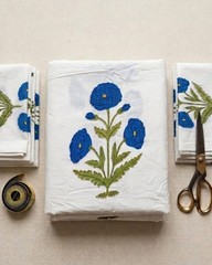 Bohemian Style Floral Cotton Fabric By Yard Hand Printed Craft Fabric India