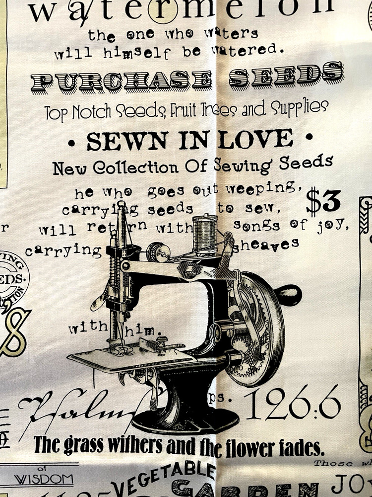 J. Wecker Frisch Tidings of Great Joy -Sewing, Seeds, Birdcages by Half Yard