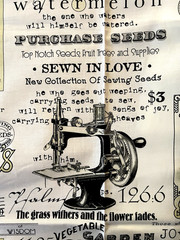 J. Wecker Frisch Tidings of Great Joy -Sewing, Seeds, Birdcages by Half Yard