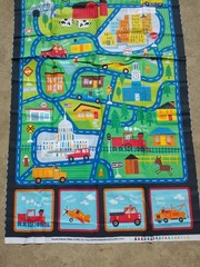 Fabric Panel Children Play City/Town Automotive Timeless Treasures 24″ x 45″