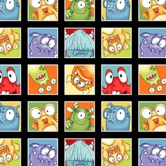 Monster’ocity with Glow Multi Monster Boxes, Henry Glass BTY, 44″ Wide