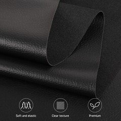 54 inch Black Marine Vinyl Fabric By the Yard Faux Leather Upholstery Material