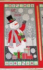 Let it Snow Snowman Christmas Winter Contempo Fabric Panel 23″ #4580