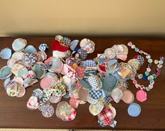 Vintage Fabric Yoyo Circles and Yoyos