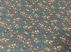 Vtg Allover Floral Print Fabric With Birds Cranston VIP Print Pink Tan Blue BTY