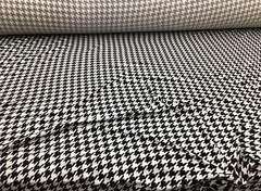 Double Brushed DTY Houndstooth Spandex Stretch Apparel Fabric Black White L210