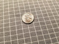 Vintage 1970s Double Knit Polyester Fabric Gray Window Pane Plaid 60″ w X 45″