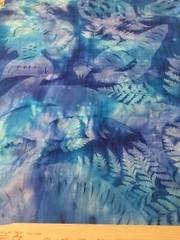 Lighter weight cotton /polyester blend batik print-shades of blue 1 yd 27″x 44″