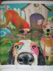 3 WISHES FABRIC “Raise the Woof ” DOG COTTON FABRIC PANEL SZ. 45″X24″ NEW