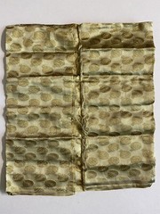 JACQUARD BROCADE FABRIC-saree blouse piece-BEIGE Golden 36″X29″-matka banarsi
