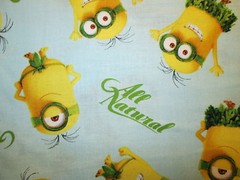 MINIONS ALL NATURAL VACATION GRASS SKIRT MINIONS BLUE COTTON FABRIC FQ