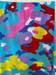 2.5 YARDS X 40″..VTG 60s..BRIGHT COLORS..ABSTRACT PRINT..NYLON..FABRIC