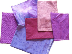 6 Pieces Cotton Fabric Purples Tie Dye Swirl Pink Retro Bundle 4+ Yards Quilting