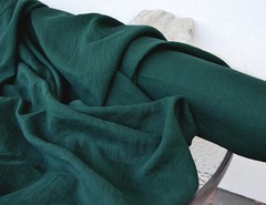 Premium Teal Linen Fabric by the Yard | Soft, Breathable | Medium Weight Cloth
