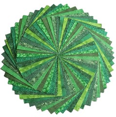 54 Greens Calico Fabric 5″ Quilting Squares 100% Cotton Charm pack bundle