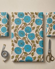 Indian Floral Cotton Fabric By The Yard Soft Dress Sewing and Quilting Fabric