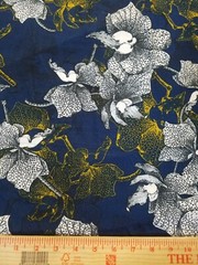 Navy floral Printed spandex stretchable Fabric wrinkle resistant 60” W Sold BTY