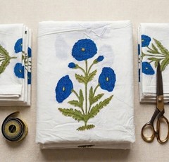 Bohemian Style Floral Cotton Fabric By Yard Hand Printed Craft Fabric India