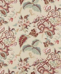 Cowtan & Tout Fabric “PALMERSTON – CORAL/FERN” 3 METRES 100% Linen