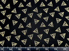 Tina Scrap 9″x21″ Harry Potter Metallic Gold Black Deathly Hallows FABRIC COTTON