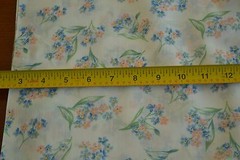 22″ Long, Pink & Blue on Floral on White Light-Weight Blend, Blouse/Dress M4777