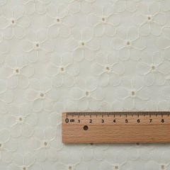 60s Cotton Embroidered Eyelet Lace Fabric 135-145cm Dress Shirt Kids Craft