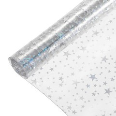 Holographic Clear PVC Vinyl Film Glitter Star Holographic PVC Fabric Waterpro…