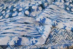 Natural Silk Cotton Fabric 53‘’ Wide By Yard Blue White Pattern Fabric Mulberry