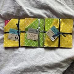 5 X 5” Square Fabric Essential Charms 10 Designs Three Each Rainbow