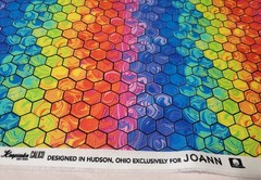 1y Keepsake Calico Rainbow Marbled Hexagon Honeycomb Geometric Cotton Joann’s