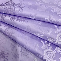 Kayla LAVENDER Polyester Floral Jacquard Satin Fabric by the Yard for Clothes,