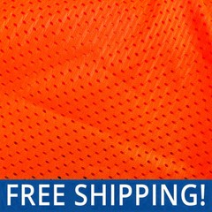 Neon Orange Football Mesh Athletic Jersey Fabric – 58″ Wide – Medium Holes