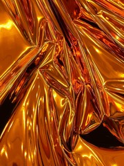 Orange 54″ Wide Upholstery Chrome Mirror Reflective Vinyl Fabric By The Yard