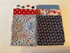 6 Fat Quarters. Red, White and Blue. Riley Blake and Moda prints.