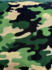 100% Cotton Fabric By The Yard – Green Black Camouflage – 44” Wide