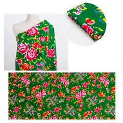 Floral Fabric Peony Pattern Flower Sewing Clothing DIY Crafts By The Metre