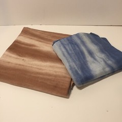 2 Pieces Tie Dye Knit Fabric 62″ wide 1 Yard Brown .75 Yard Blue