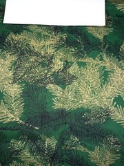 Joann Fabrics Green Background Gold/Black Foliage 2 Yards + 2″ x 44″