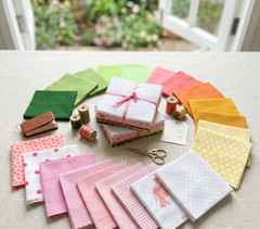 150pcs Lemonade Stand pre cut charm pack 5″ square cotton quilt fabric