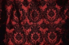 Damask taffeta velvet flocked burgundy dress home decor apparel curtains