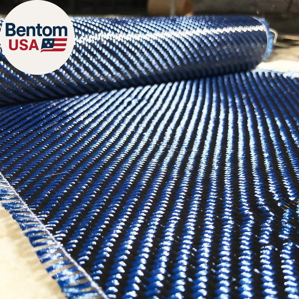 5 Ft X 1 Meter Wide (39.8 In) – Carbon Fiber Aramid Fabric – Blue – 3K – 240G/Me