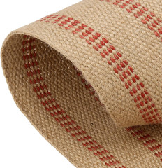 3.5 Inches x 33 Yards Natural Jute Upholstery Webbing with Red Stripes Burlap