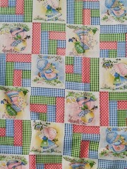 VINTAGE Holly Hobbie HANDMADE WINDOW CURTAIN PANELS 43″ x 67″ 2 PANELS