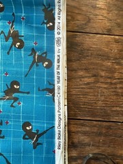 2014 Riley Blake Designs Year of the Ninja Fighters Blue Fabric 2 YD