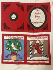 Fabric Traditions 12 Days Of Christmas Book or Quilt Squares Panel Ellen Blonder